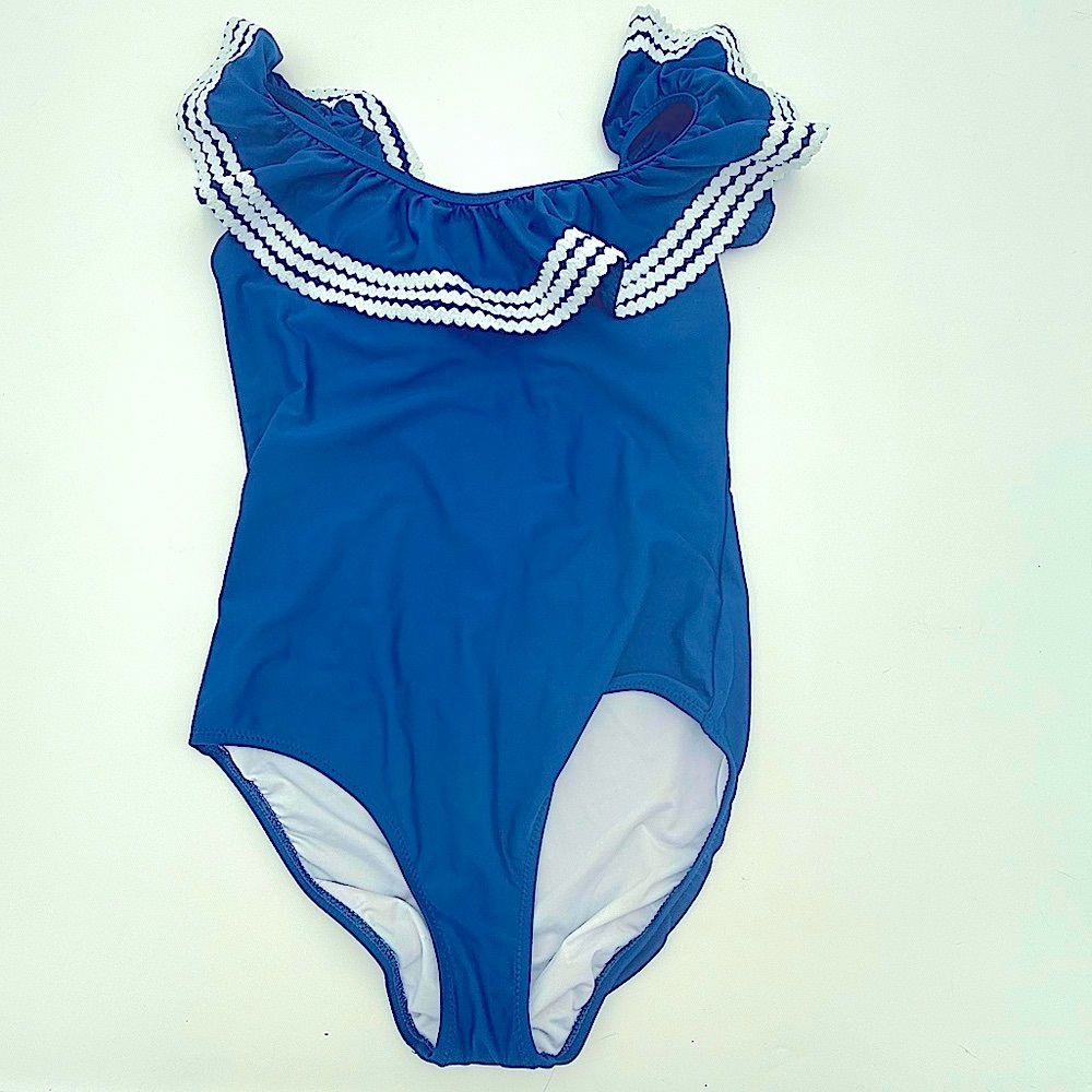 Kids Blue Ruffled Swimsuit Sunuva